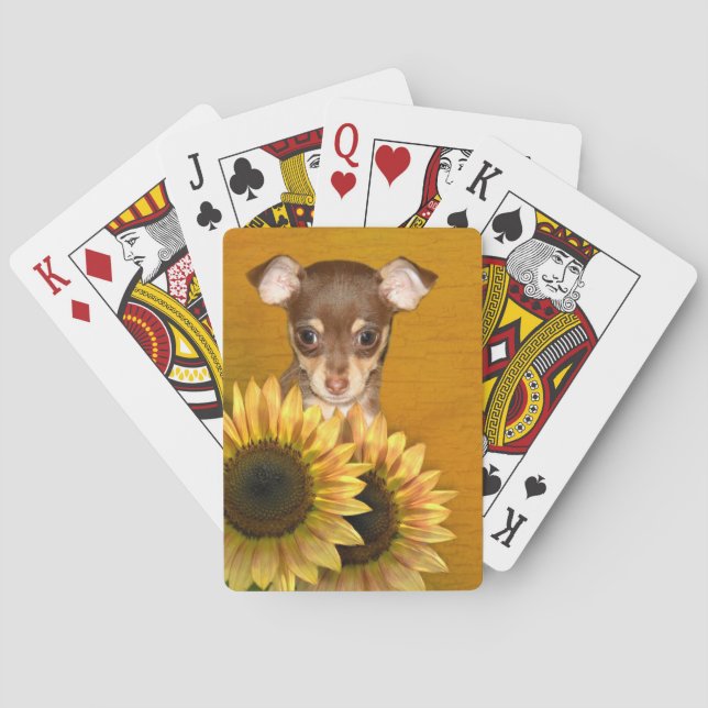 Jeu De Cartes Chiot et tournesols de chiwawa (dos)