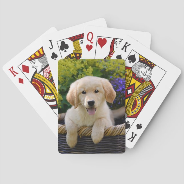 Jeu De Cartes Chiot mignon de charme de chien de Goldie, jouant (dos)