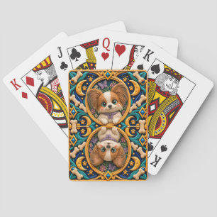 Jeu De Cartes Chiot Papillon Mignon, Chien Bébé
