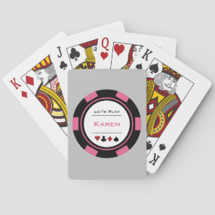 Jeu De Cartes Chip de Poker Black Pink