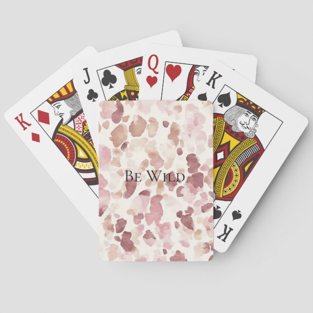 Jeu De Cartes Chocolat à la crème rose Brown animal léopard Abst (dos)