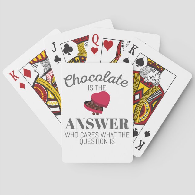 Jeu De Cartes Chocolat Lover Citation Cadeau Chocolat Est La Rép (dos)
