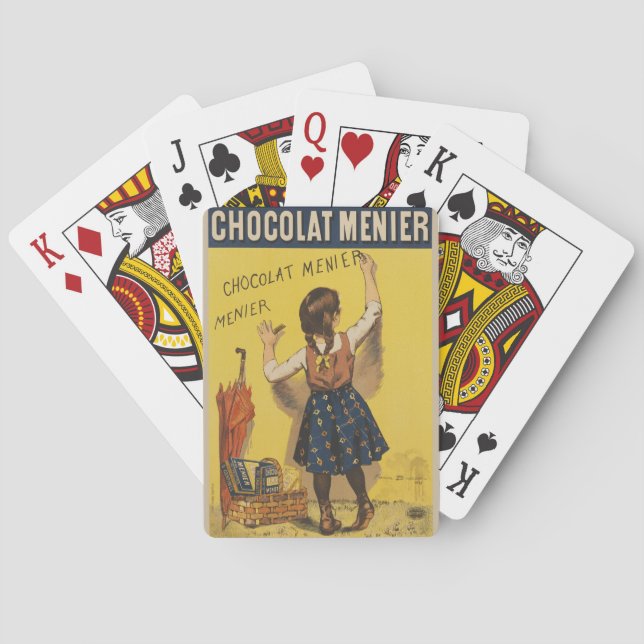 Jeu De Cartes Chocolat Menier Petite fille Mur écriture (dos)