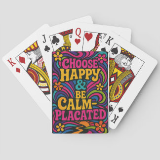 Jeu De Cartes Choose Happy & Be Calm-Placated Playing Cards