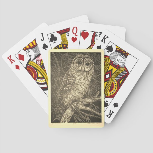 Jeu De Cartes Chouette Éffrayante vintage (dos)