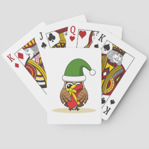 Jeu De Cartes Chouette elfe de Noël avec présent