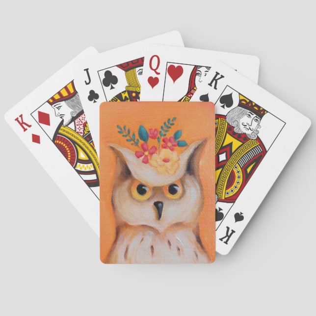 Jeu De Cartes Chouette & Fleurs Jouer des cartes (dos)