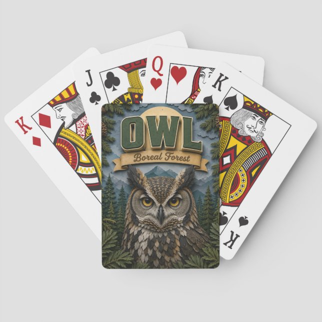 Jeu De Cartes Chouette Forêt Boréale POPCUT (dos)