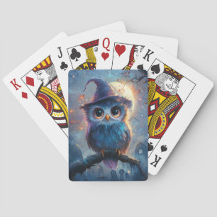 Jeu De Cartes Chouette lunaire en sorcière Casquette avec Pleine