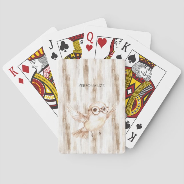 Jeu De Cartes Chouette mignonne avec des lunettes  (dos)