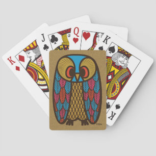 Jeu De Cartes Chouette moderne du milieu du siècle 1