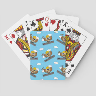 Jeu De Cartes Chouette ouvrier du bâtiment mignon avec casque de