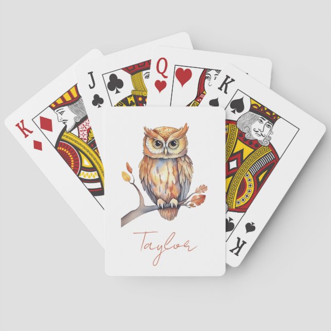 Jeu De Cartes Chouette personnalisée (dos)