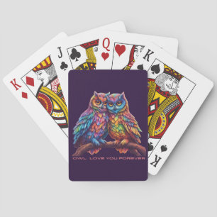 Jeu De Cartes Chouettes colorées-Inséparables-Cadeau de la Saint
