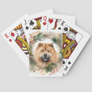 Jeu De Cartes chow chow Christmas Wreath Festive Pup