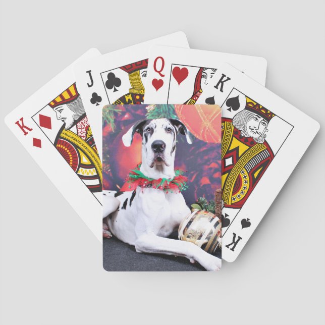 Jeu De Cartes Christmas - Harlequin Great Dane - Baron (dos)