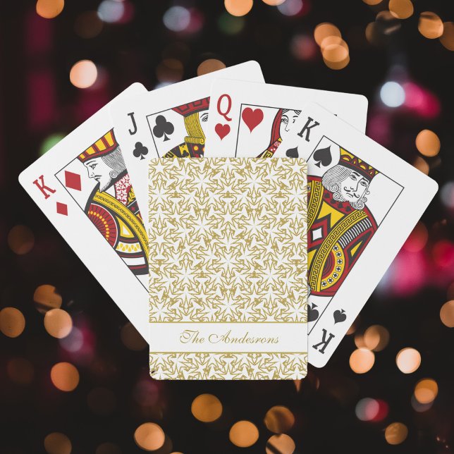 Jeu De Cartes Christmas Stars Gold Motif Luxe personnalisé (Créateur téléchargé)