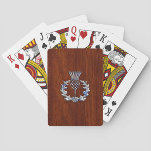 Jeu De Cartes Chrome comme Chardon sur le style de bois d'acajou