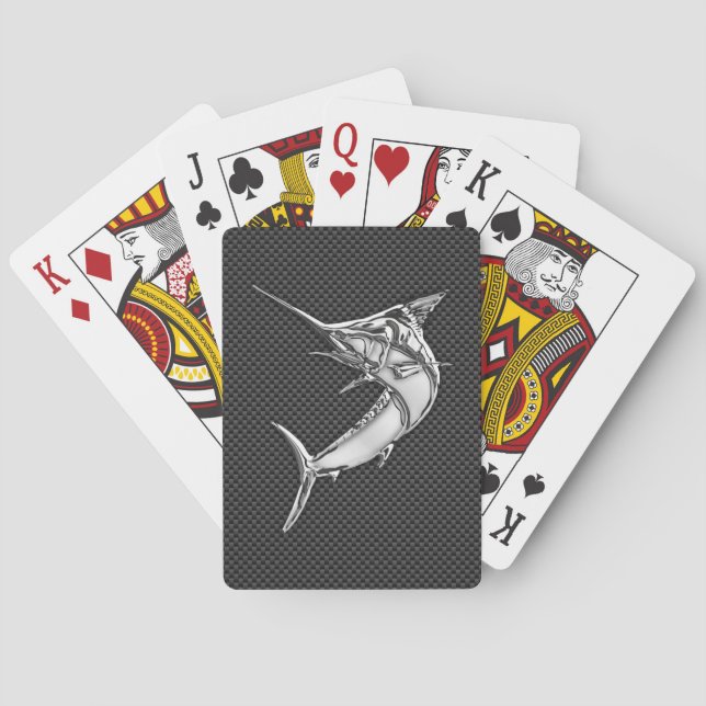 Jeu De Cartes Chrome Comme Marlin sur la fibre de carbone (dos)