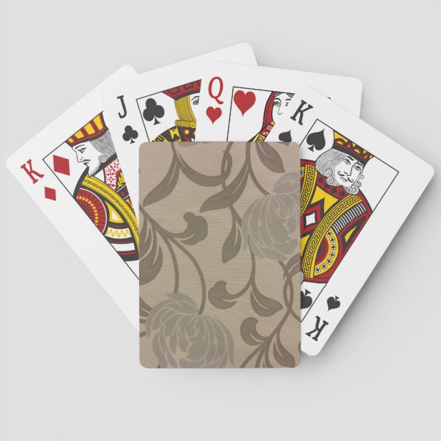 Jeu De Cartes Chrysanthèmes — Argent et Gris (dos)