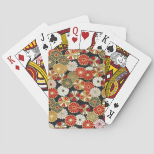 Jeu De Cartes Chrysanthèmes en or
