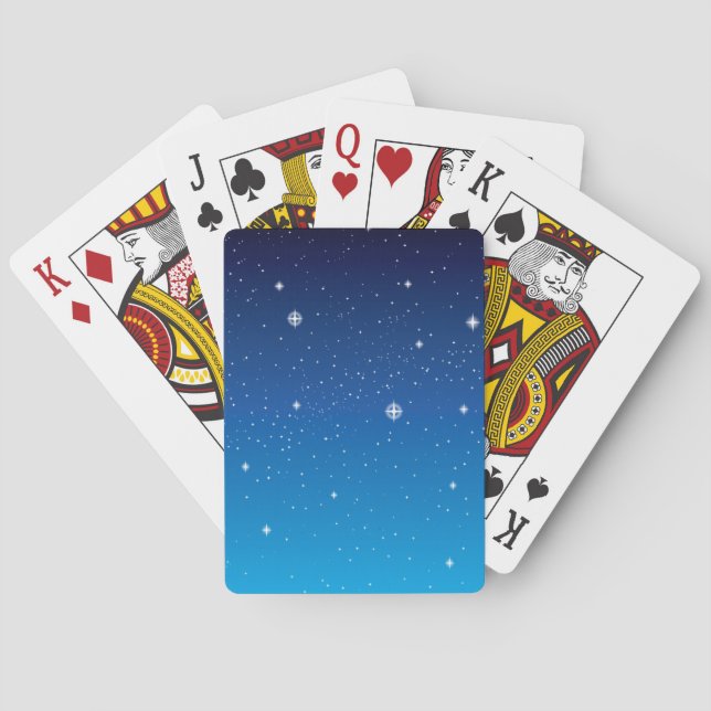 Jeu De Cartes Ciel nocturne étoilé bleu profond (dos)