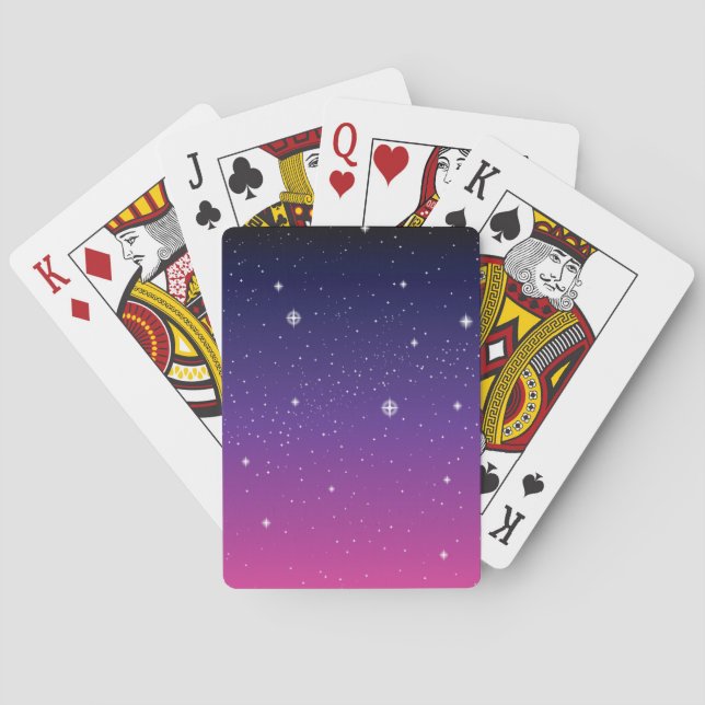Jeu De Cartes Ciel nocturne étoilé violet foncé (dos)