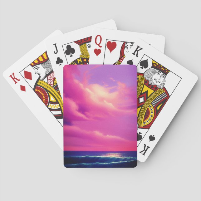 Jeu De Cartes Ciels roses (dos)