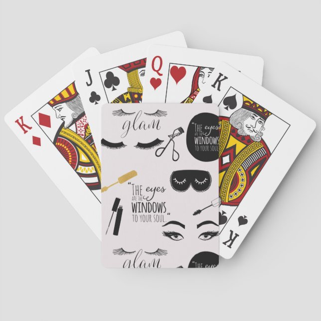 Jeu De Cartes Cils Noir Or Glam Anniversaire (dos)