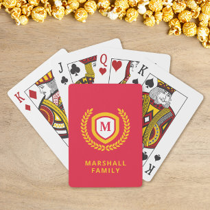 Jeu De Cartes Cimetière de Logo Monogramme Rouge et Or