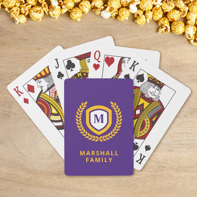 Jeu De Cartes Cimetière du logo du Monogramme violet et or (Créateur téléchargé)