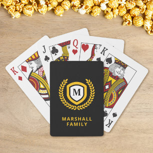 Jeu De Cartes Cimetière du logo Monogramme noir et or