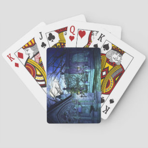 Jeu De Cartes Cimetière effrayant avec cimetière et tombes