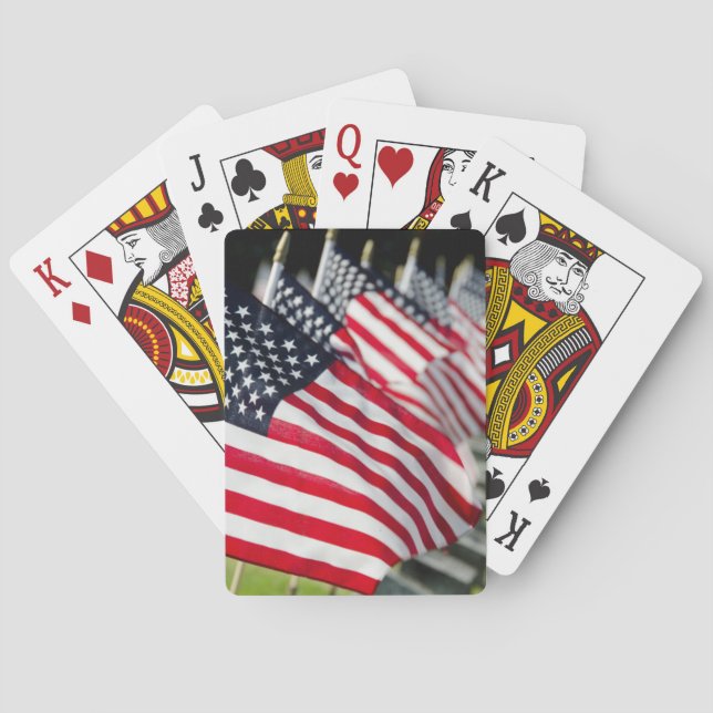 Jeu De Cartes Cimetière militaire historique avec drapeaux améri (dos)