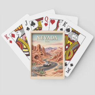 Jeu De Cartes Circuit Nevada Vallée de Feu Texture 3D Vintage