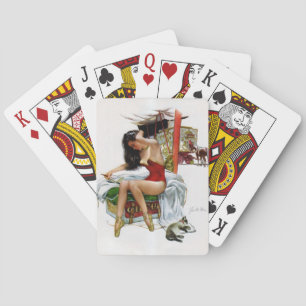 Jeu De Cartes Cirque Beauté Art Vintage Noël Pin-up Girl