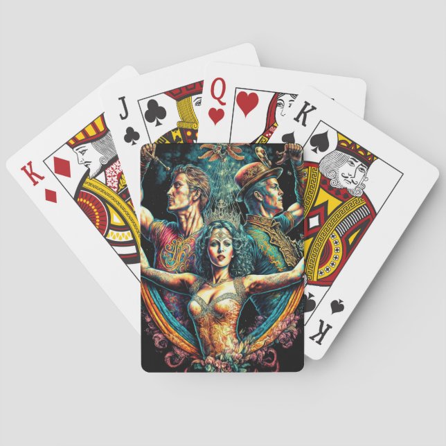 Jeu De Cartes Cirque Trapeze Artistes Interprète Cirque Vaudevil (dos)