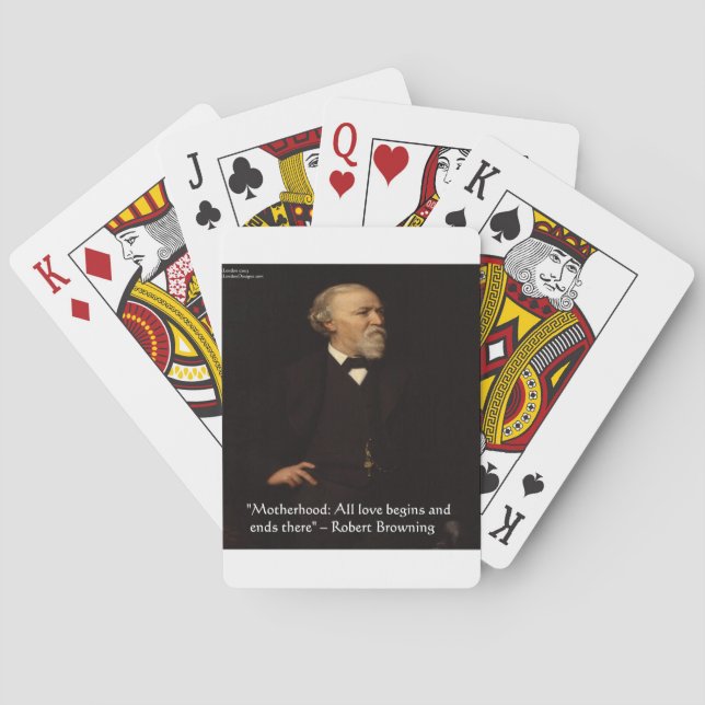 Jeu De Cartes Citation célèbre de Robert Browning sur la materni (dos)