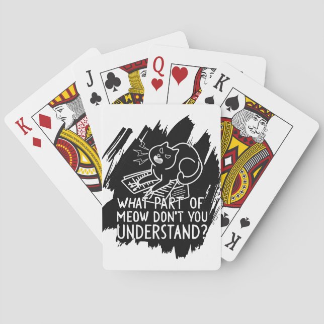 Jeu De Cartes Citation de chat amusante Black Splash (dos)