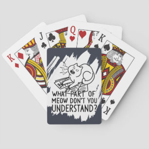 Jeu De Cartes Citation de chat drôle de Splash blanc