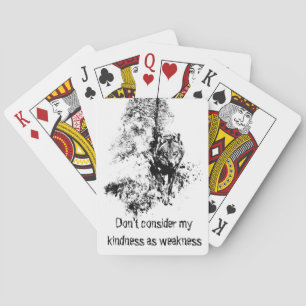Jeu De Cartes Citation de gentillesse du loup gris d'art graphiq