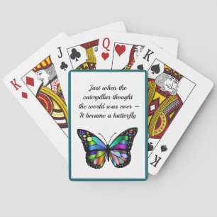 Jeu De Cartes Citation de papillon inspirant Elégant espoir