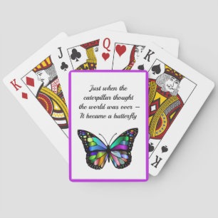 Jeu De Cartes Citation de papillon inspirant Elégant espoir