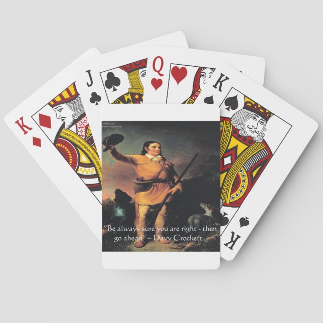 Jeu De Cartes Citation de sagesse "Allez-y" de Davy Crocket (dos)