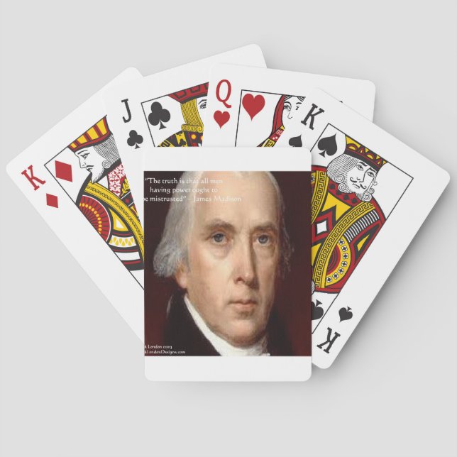 Jeu De Cartes Citation de sagesse de James Madison "Se méfier du (dos)