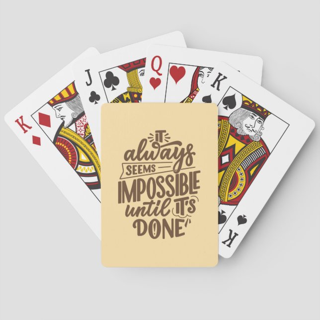 Jeu De Cartes Citation Inspirationnelle - Impossible jusqu'à ce  (dos)