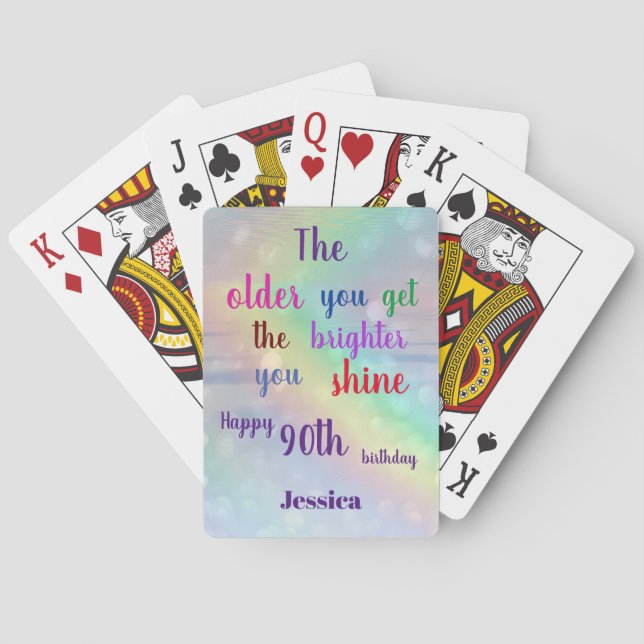 Jeu De Cartes Citation Inspirationnelle Joyeux 90ème Anniversair (dos)