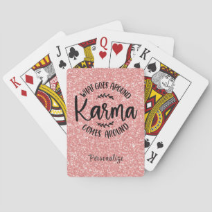 Jeu De Cartes Citation Karma Parties scintillant rose personnali