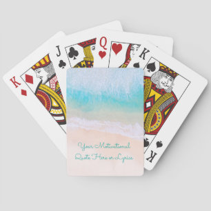 Jeu De Cartes Citation motivante sur une vague, du sable et une
