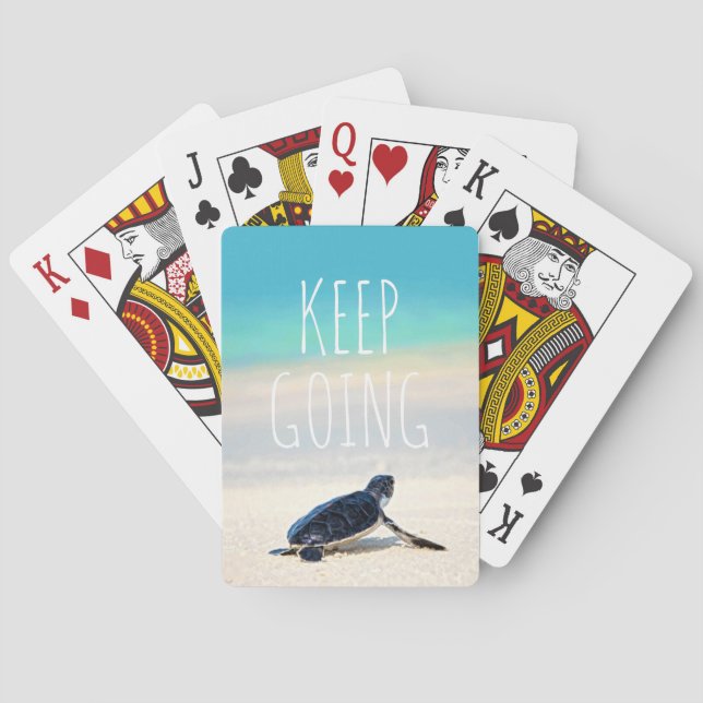 Jeu De Cartes Citation Motivationnelle Continuer à aller Turtle  (dos)